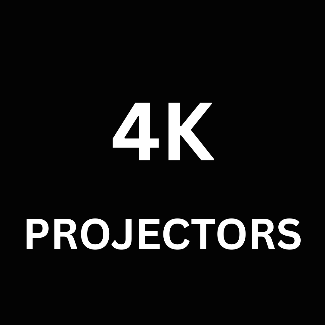 Text '4K Projectors' on a black background