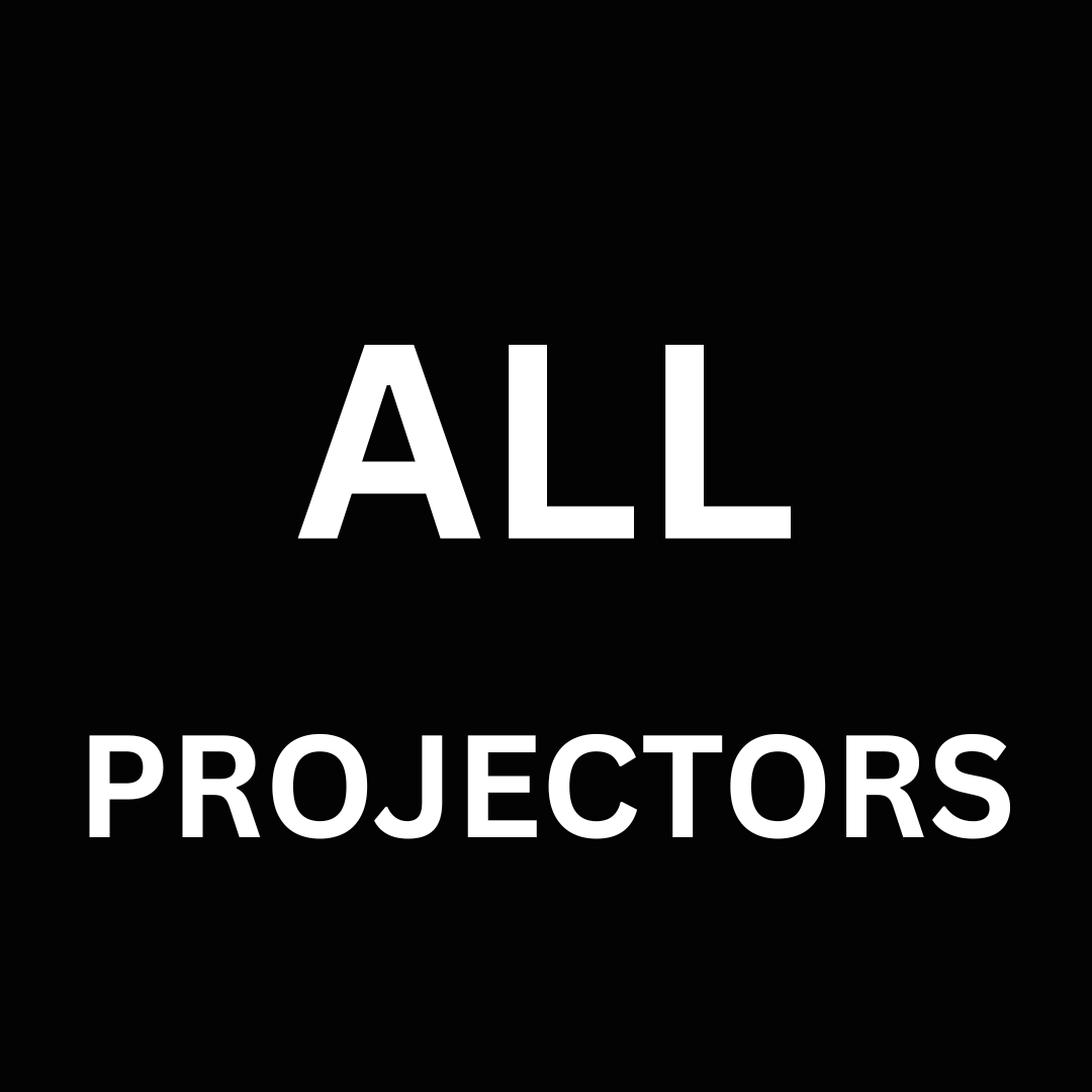 Black background with white text 'ALL PROJECTORS'