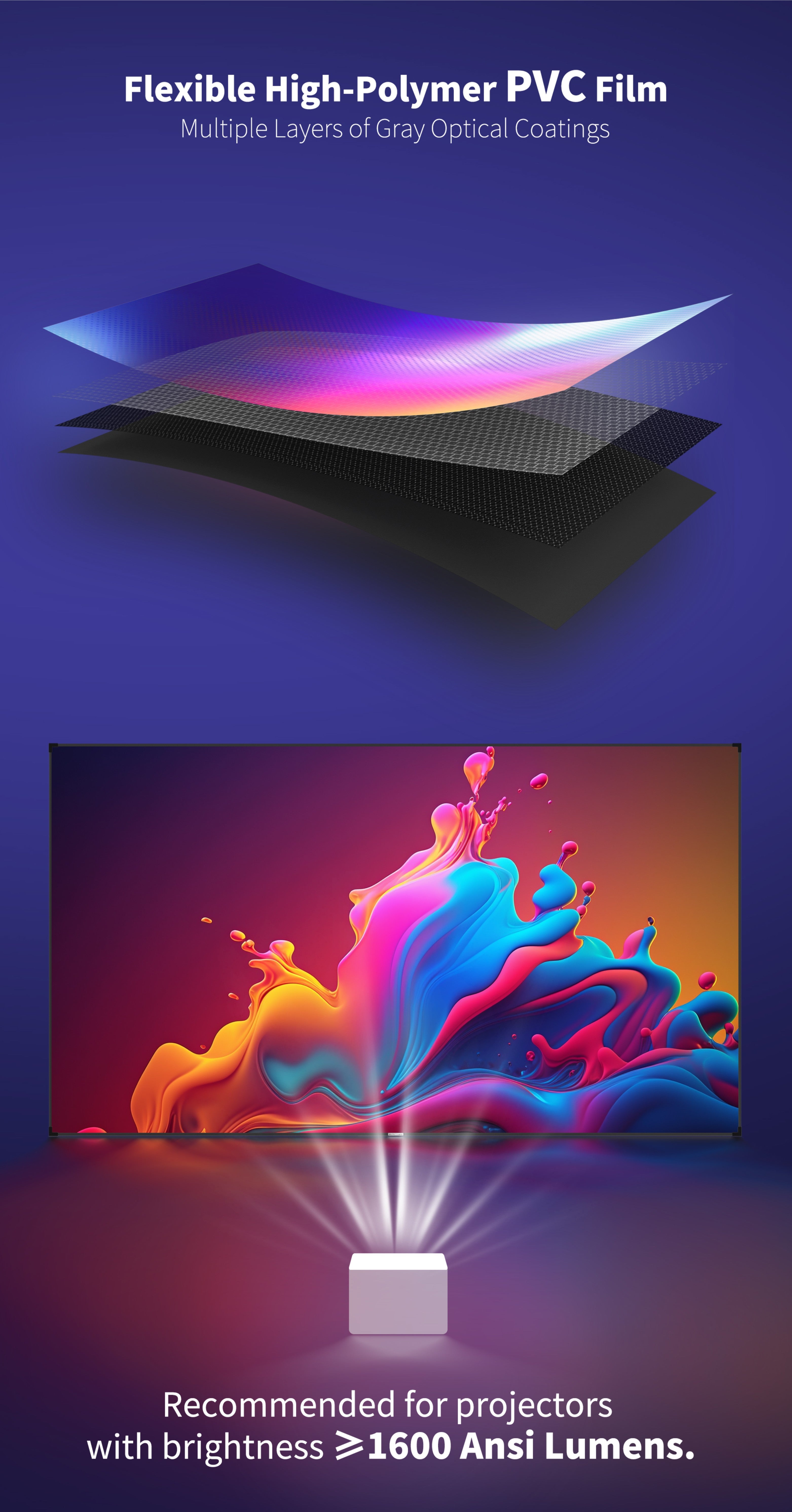 Black Crystal ALR Fixed Projector Screen listing image 3