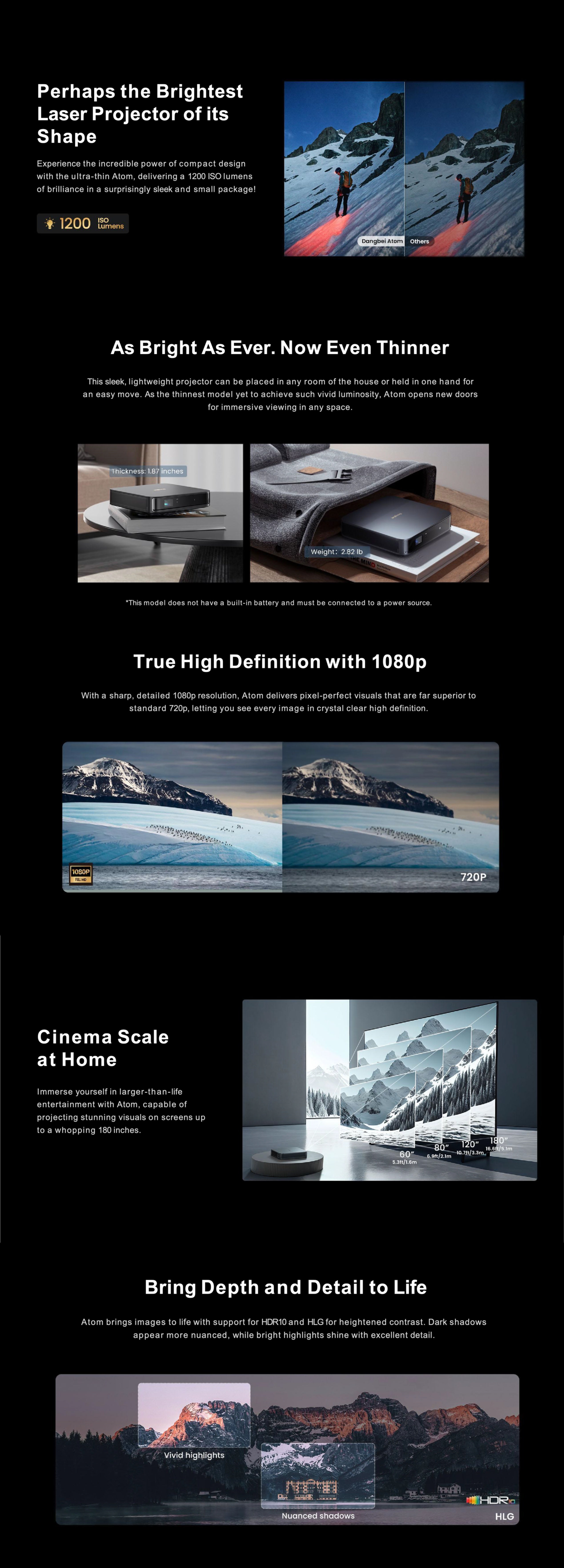 Dangbei Atom Laser Projector Compact 1080p Google TV Cinema listing image 2