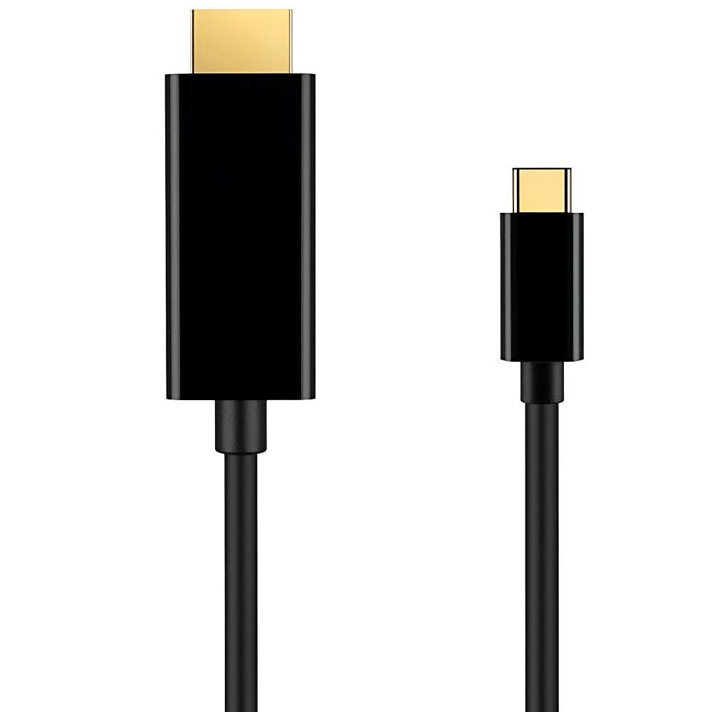 The Projection Room Type C to HDMI Cable (Black) connects USB-C devices to displays with 4K support and gold-colored contacts, shown against a white background.