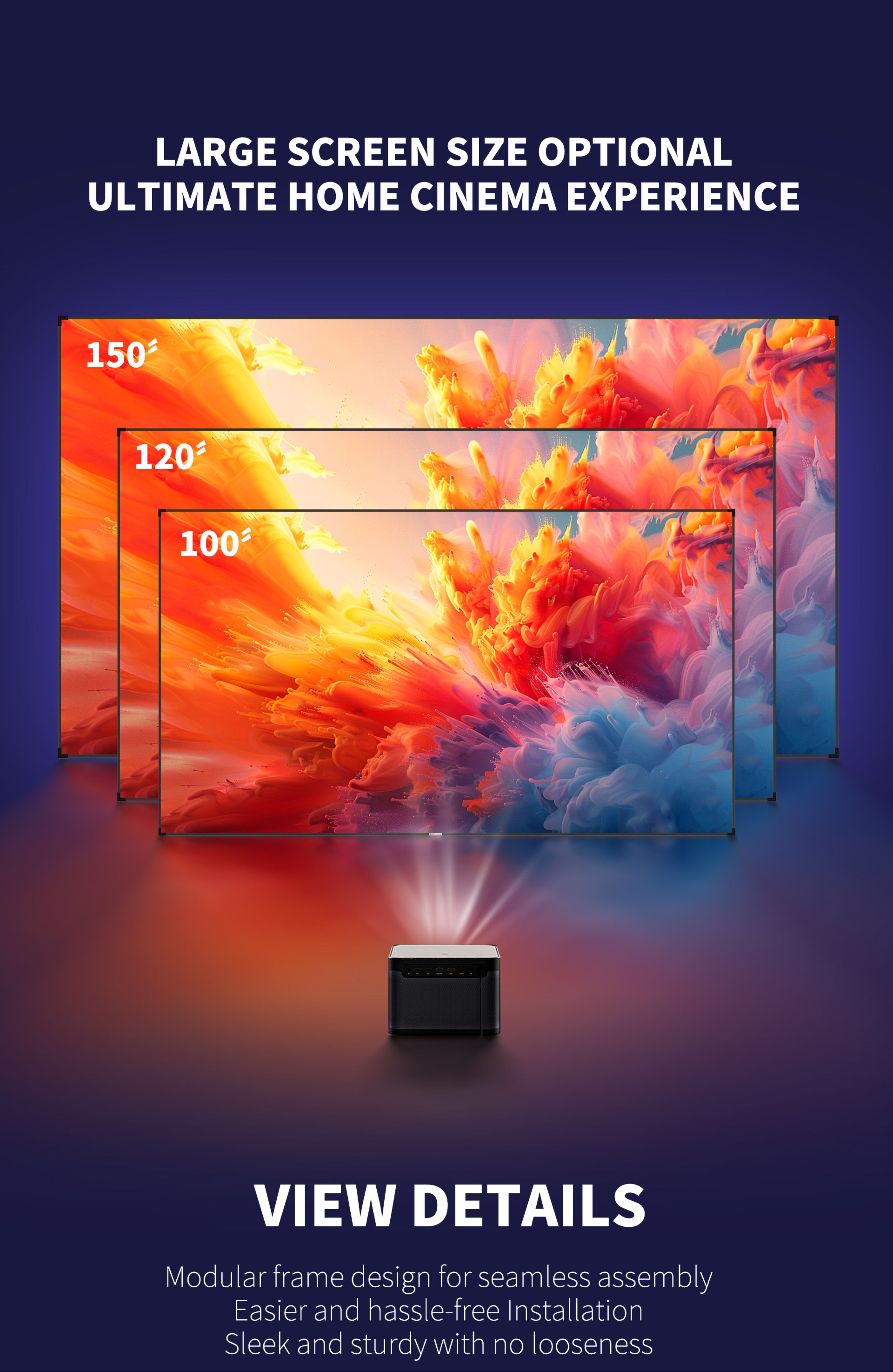 Black Crystal ALR Fixed Projector Screen listing image 2