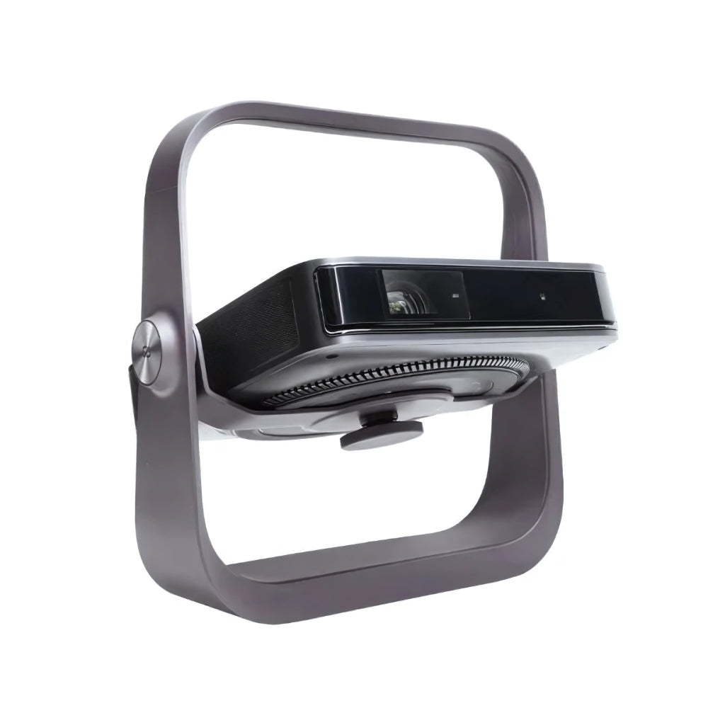 Dangbei Atom Mini Google TV Projector attached to a rotating projector stand.